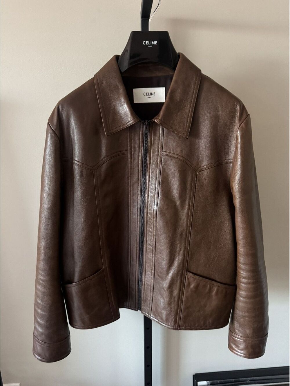 CELINE FW23 Waxed Lambskin Western Blouson 54